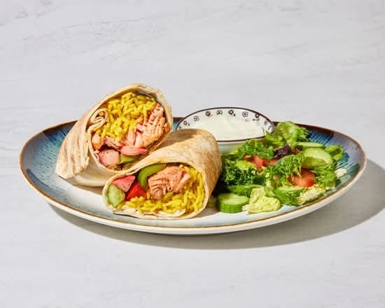 Salmon Kabob Wrap.